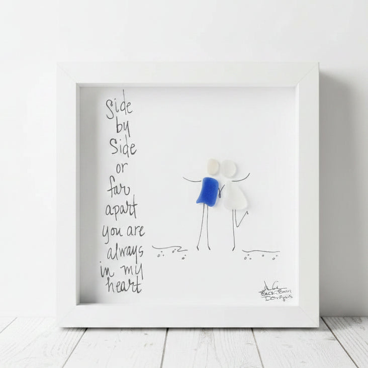 Sea Glass Art - Love Themed - Side by Side People - Housewares