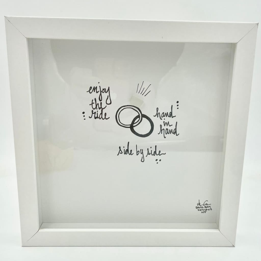 Sea Glass Art - Love Themed - Side by Side Rings - Housewares