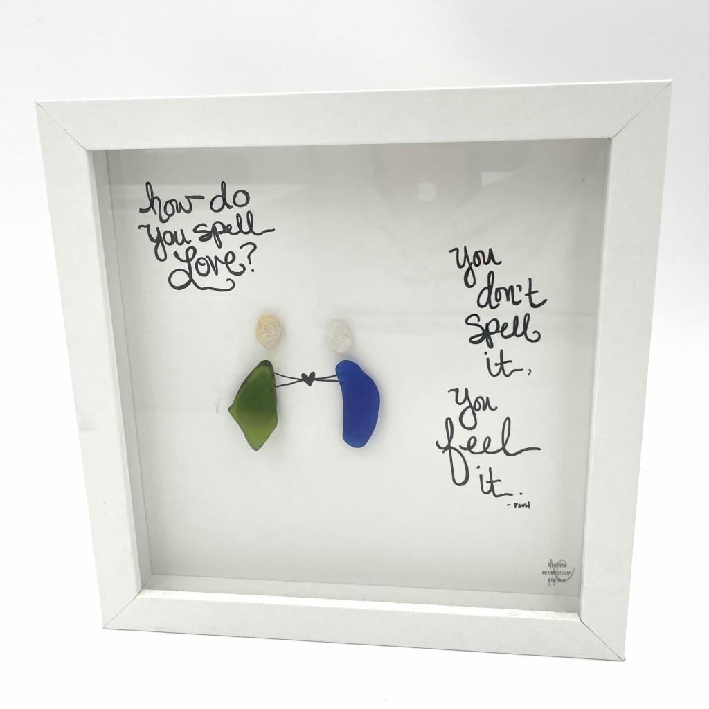Sea Glass Art - Love Themed - Spell Love - Housewares