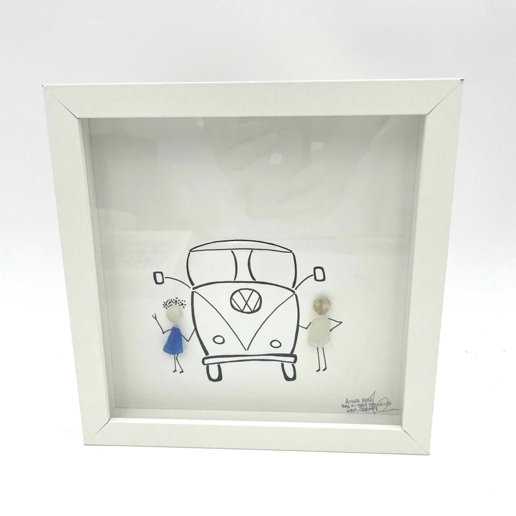 Sea Glass Art - Love Themed - VW Bride & Groom - Housewares