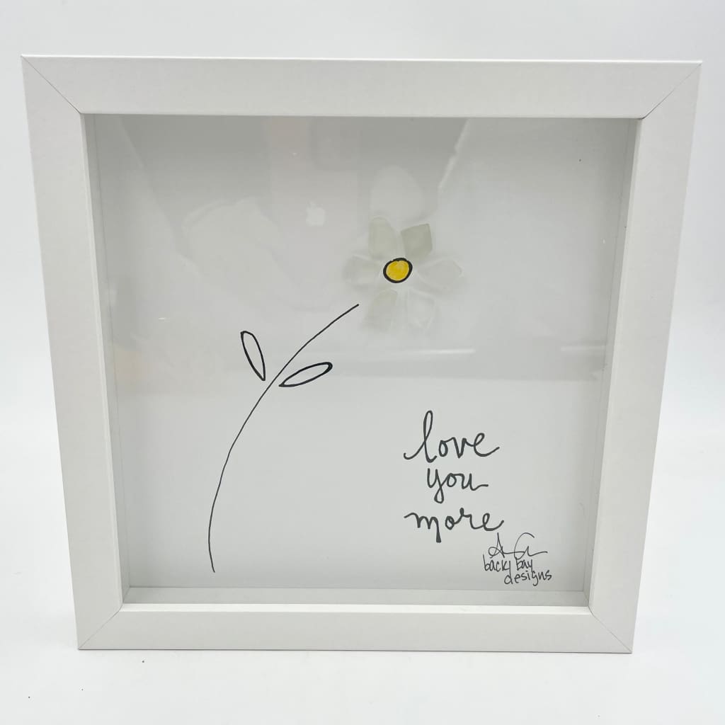 Sea Glass Art - Love Themed - Love You More Flower - Housewares