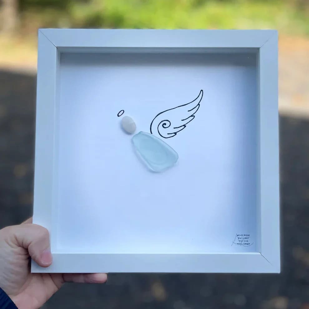 Sea Glass Art - Motivational/ Inspirational - Angel - Housewares