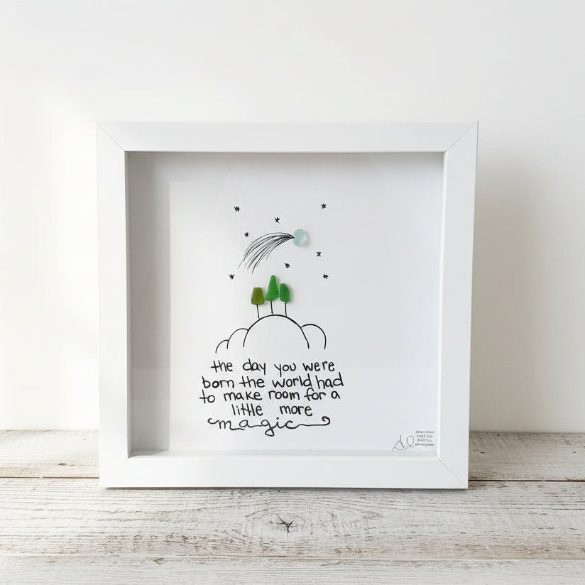 Sea Glass Art - Motivational/ Inspirational - Born Magic - Housewares