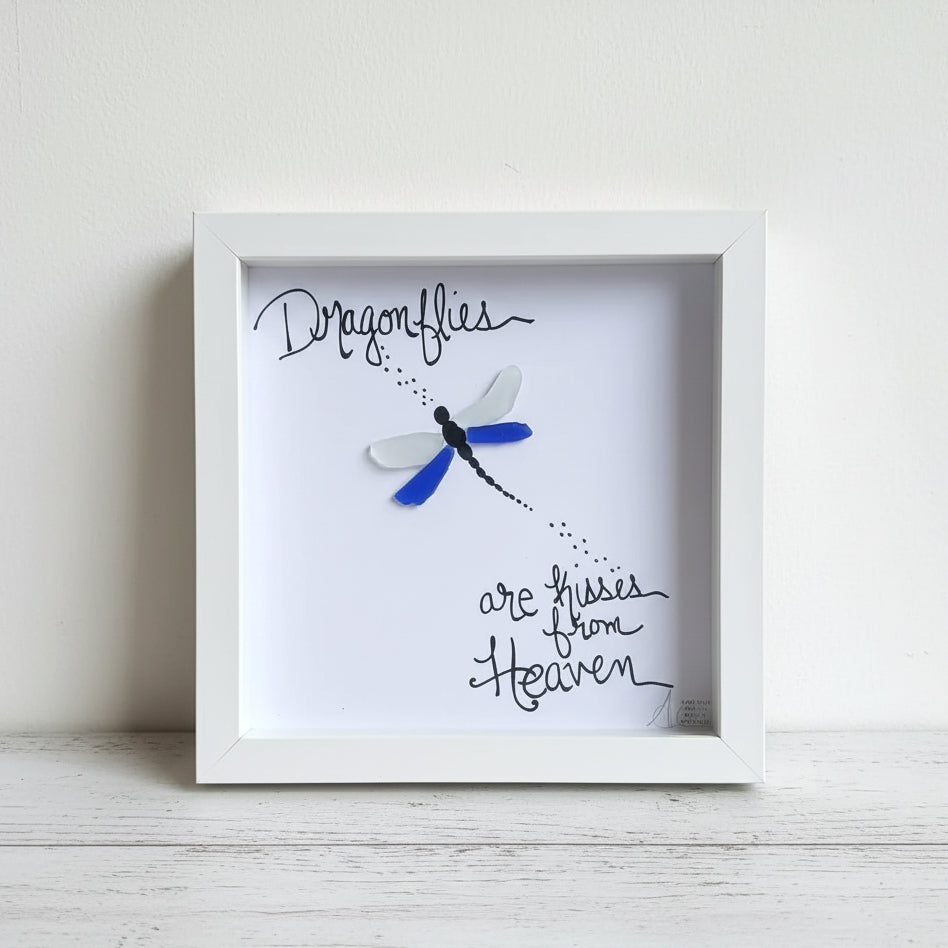 Sea Glass Art - Motivational/ Inspirational - Dragonfly Heaven - Housewares