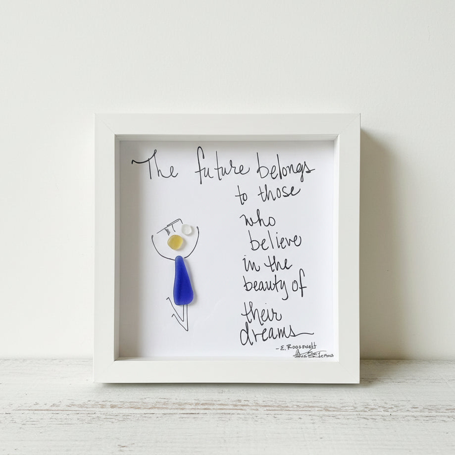 Sea Glass Art - Motivational/ Inspirational - Grad - The Future Belongs to... - Housewares