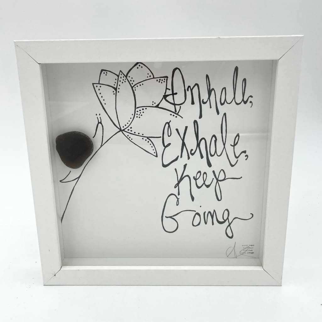 Sea Glass Art - Motivational/ Inspirational - Inhale/Exhale Snail - Housewares