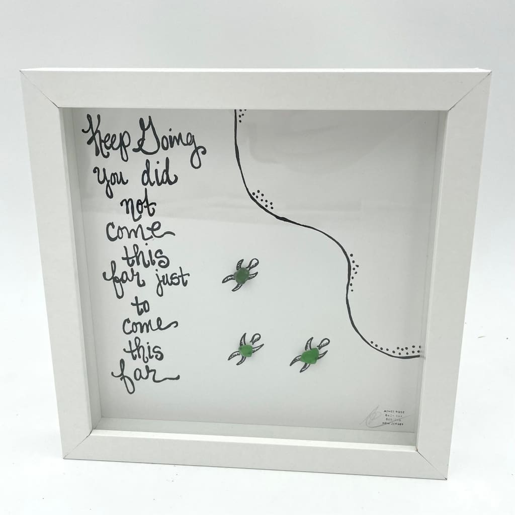 Sea Glass Art - Motivational/ Inspirational - Keep Going Turtles - Housewares