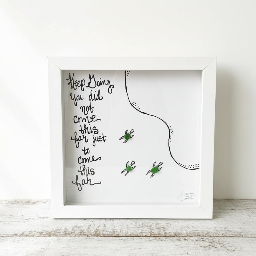 Sea Glass Art - Motivational/ Inspirational - Keep Going Turtles - Housewares