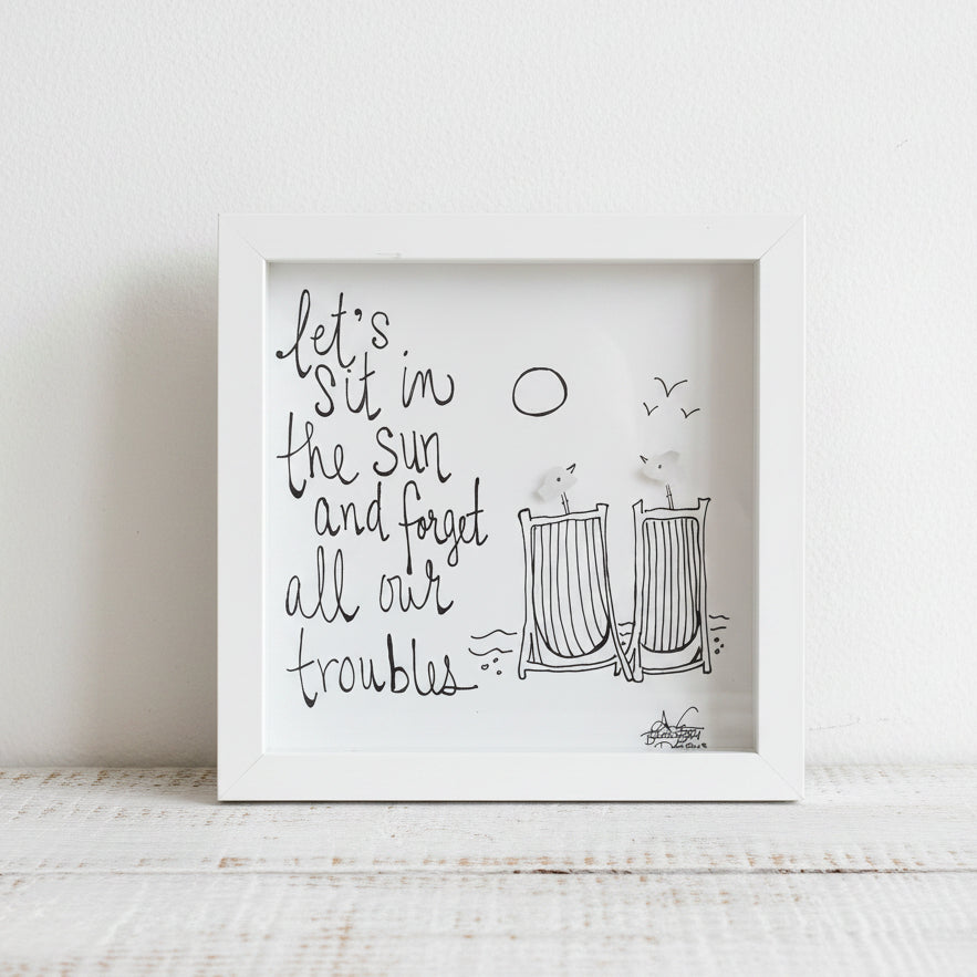 Sea Glass Art - Motivational/ Inspirational - Let’s Sit in the Sun - Housewares