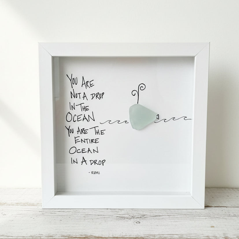 Sea Glass Art - Motivational/ Inspirational - Ocean Drop - Housewares