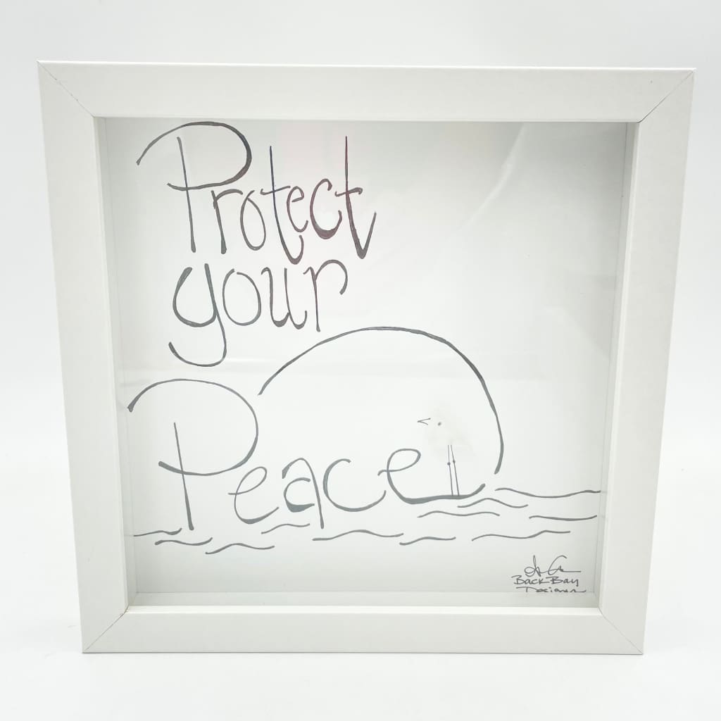 Sea Glass Art - Motivational/ Inspirational - Protect Your Peace - Housewares