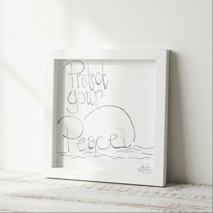 Sea Glass Art - Motivational/ Inspirational - Protect Your Peace - Housewares