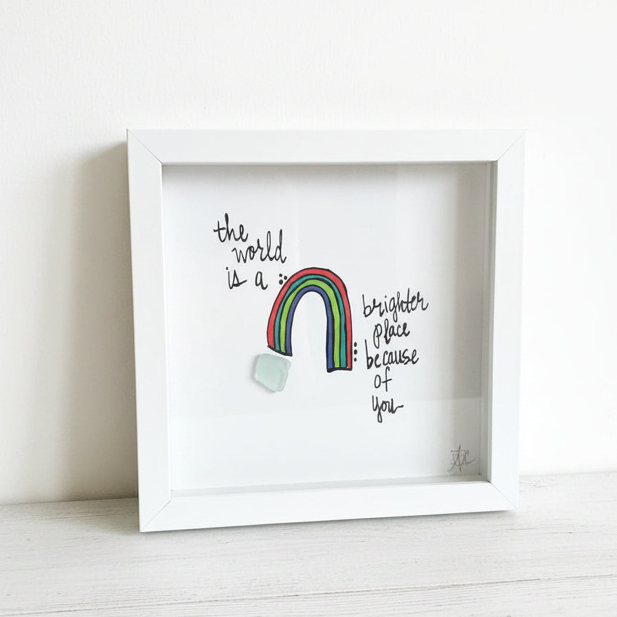 Sea Glass Art - Motivational/ Inspirational - Rainbow - Housewares