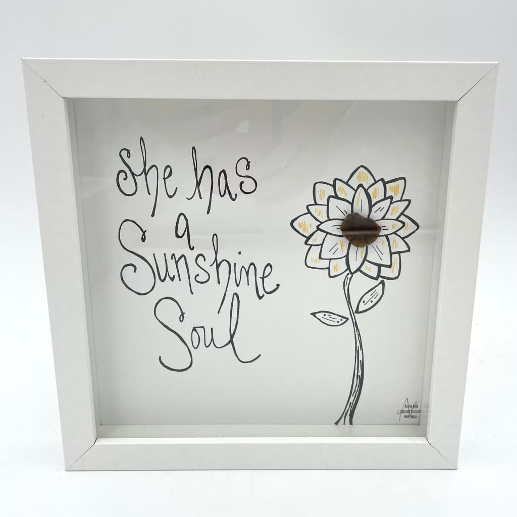 Sea Glass Art - Motivational/ Inspirational - She has a Sunshine Soul - Housewares
