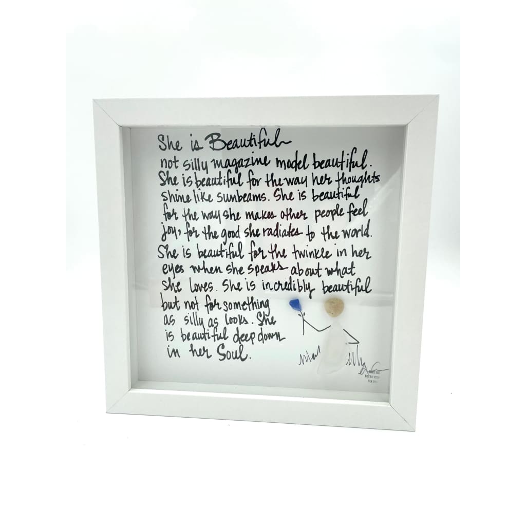 Sea Glass Art - Motivational/ Inspirational - She was beautiful...Soul - Housewares