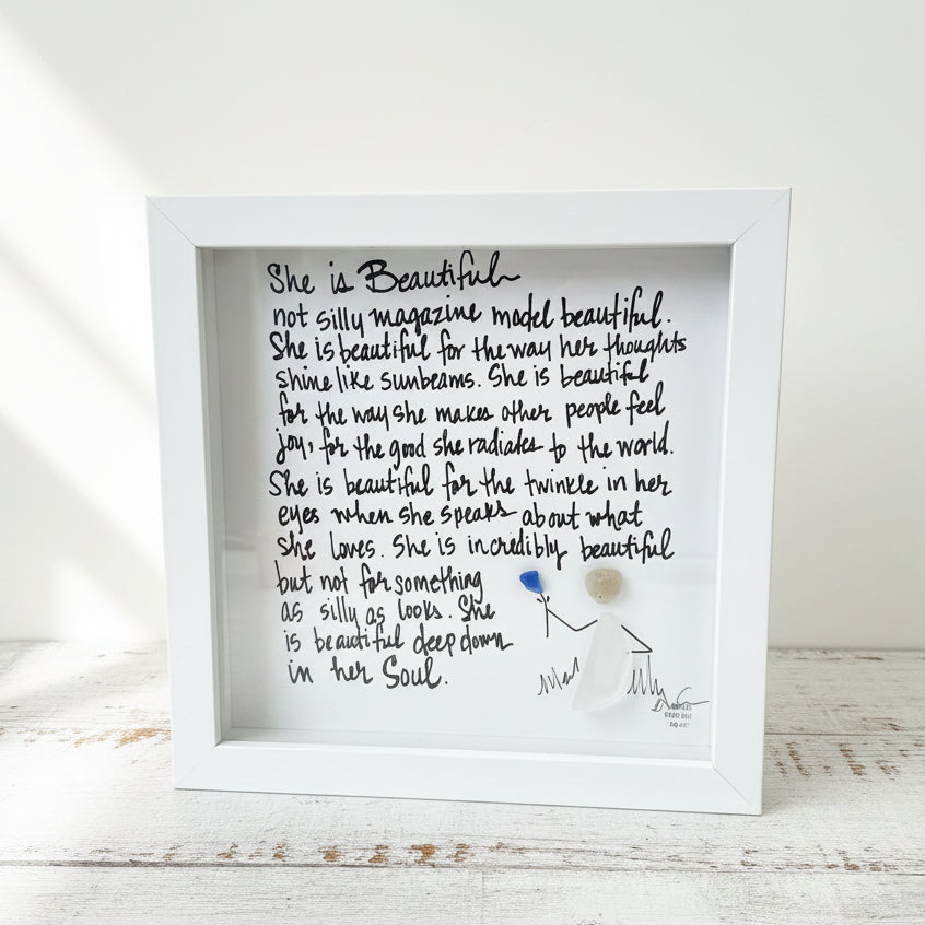 Sea Glass Art - Motivational/ Inspirational - She was beautiful...Soul - Housewares