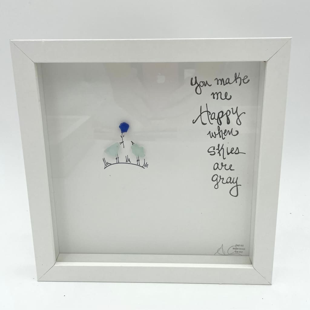 Sea Glass Art - Motivational/ Inspirational - Skies are Gray Birds - Housewares