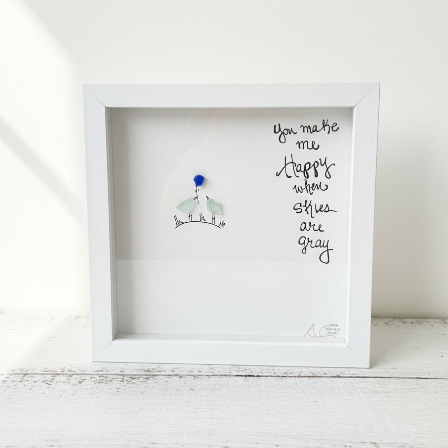 Sea Glass Art - Motivational/ Inspirational - Skies are Gray Birds - Housewares