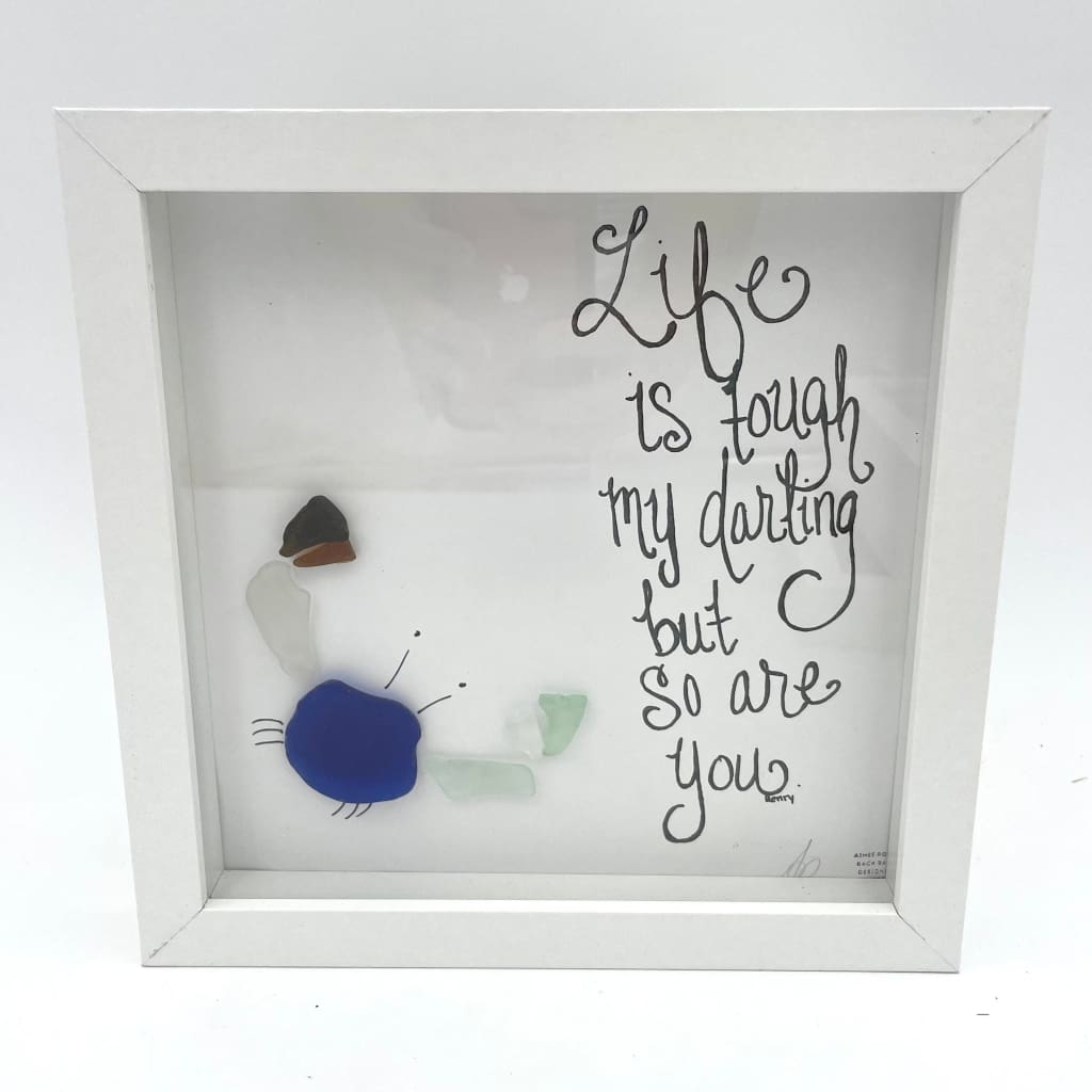 Sea Glass Art - Motivational/ Inspirational - Tough Crab - Housewares