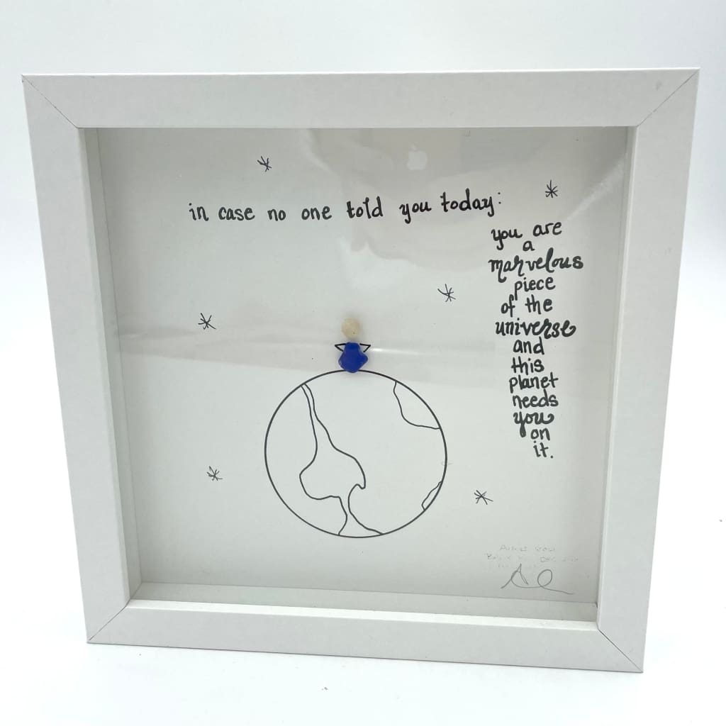 Sea Glass Art - Motivational/ Inspirational - Universe/Planet - Housewares