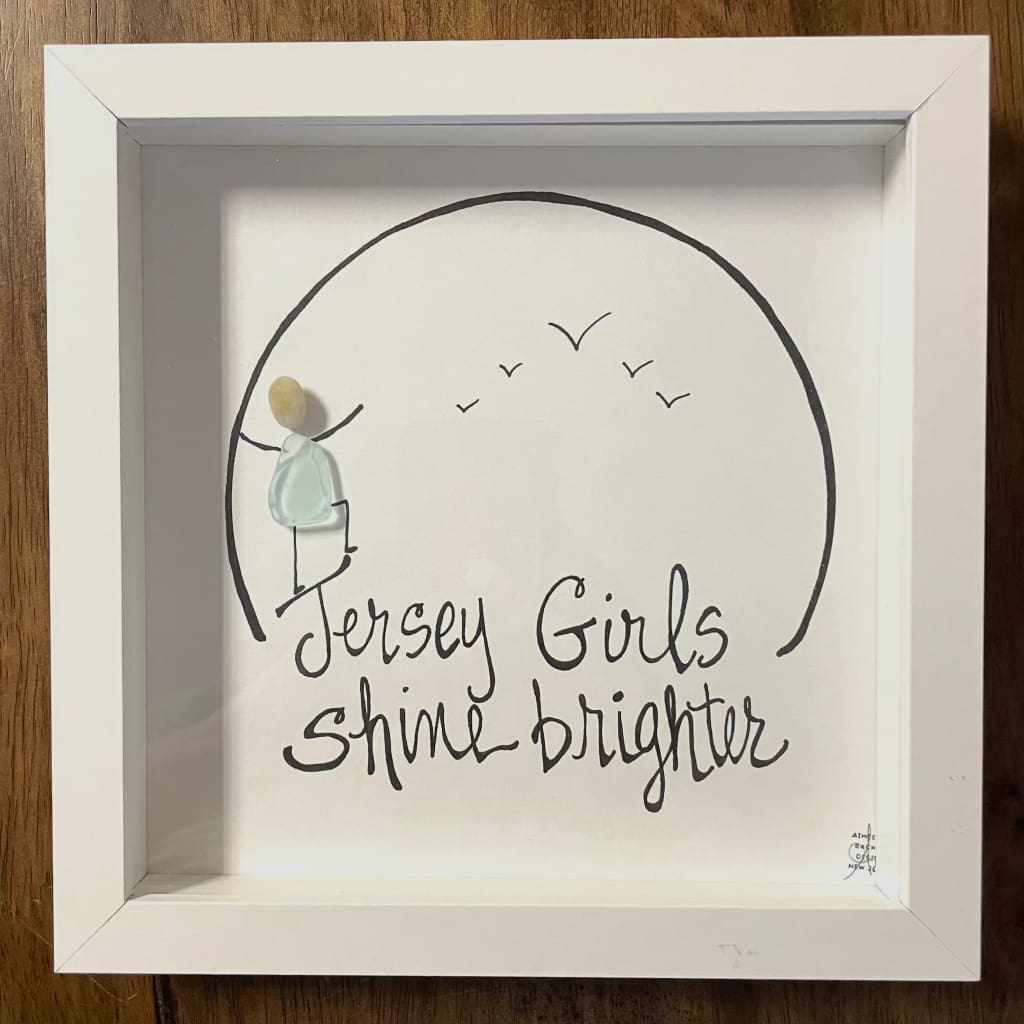 Sea Glass Art - New Jersey Themed - Jersey Girls Shine Brighter - Housewares