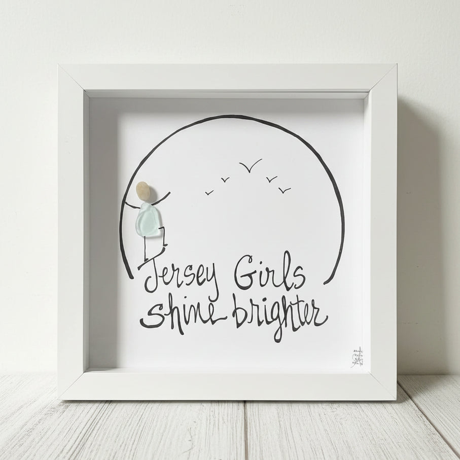 Sea Glass Art - New Jersey Themed - Jersey Girls Shine Brighter - Housewares