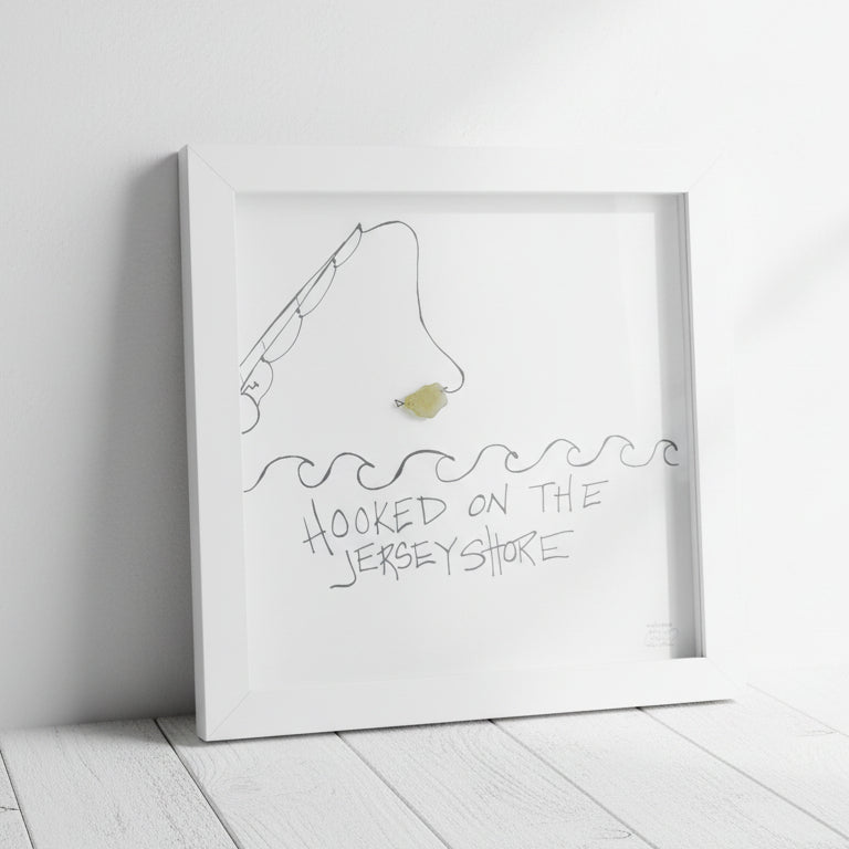 Sea Glass Art - New Jersey Themed - Hooked on Jersey Shore - Housewares