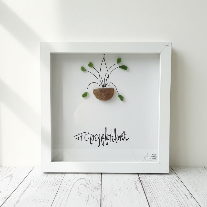 Sea Glass Art - Plant Themed - Crazy Plant Lady - Housewares