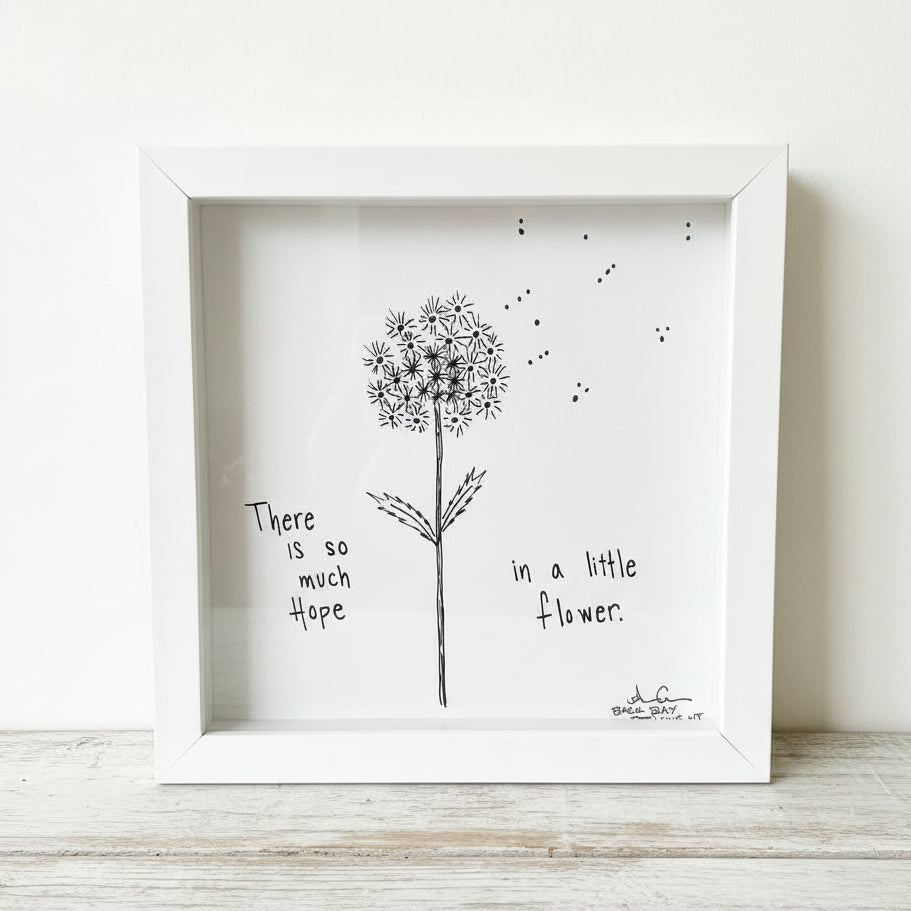 Sea Glass Art - Plant Themed - Hope Flower - Housewares