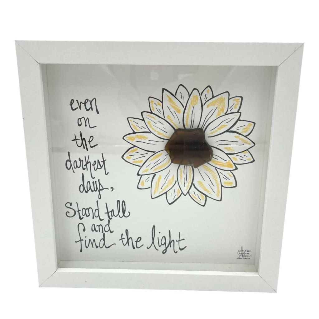 Sea Glass Art - Plant Themed - Sunflower - Find the Light - Housewares
