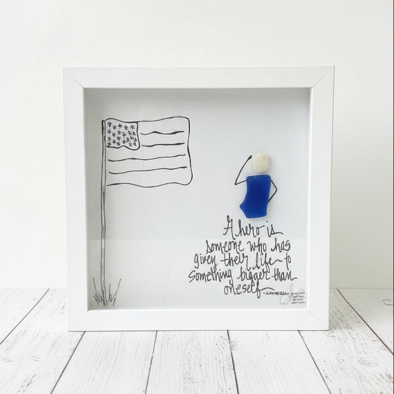 Sea Glass Art - Profession Themed - Military Hero - Housewares