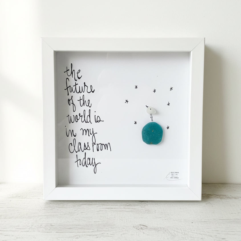 Sea Glass Art - Profession Themed - Teacher 3 - Future of the World in my Classroom Today - Housewares