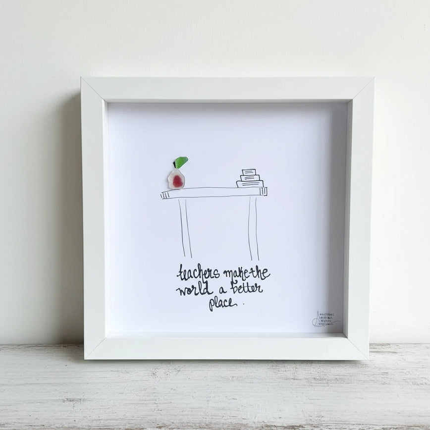 Sea Glass Art - Profession Themed - Teacher 4 - Teachers Make World Better - Housewares