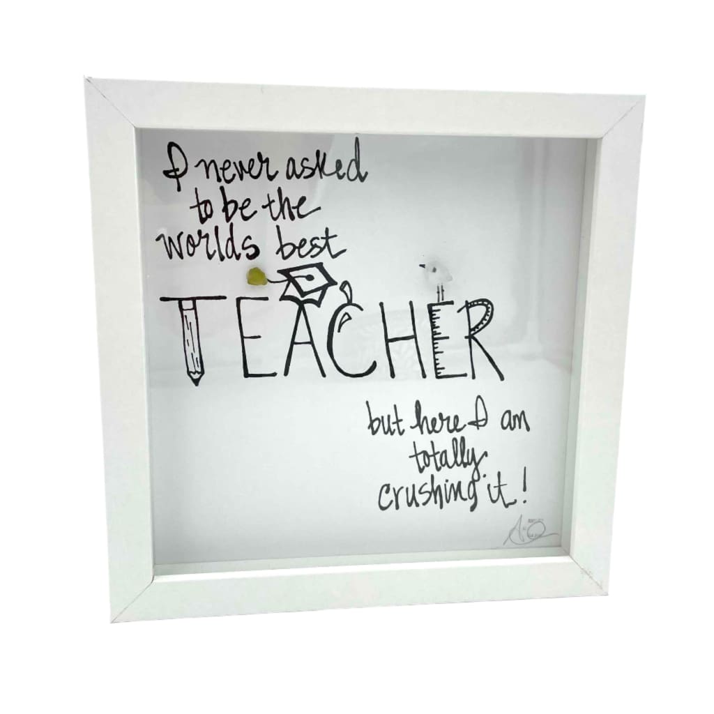 Sea Glass Art - Profession Themed - Teacher 5 - World’s Best... Crushing It - Housewares