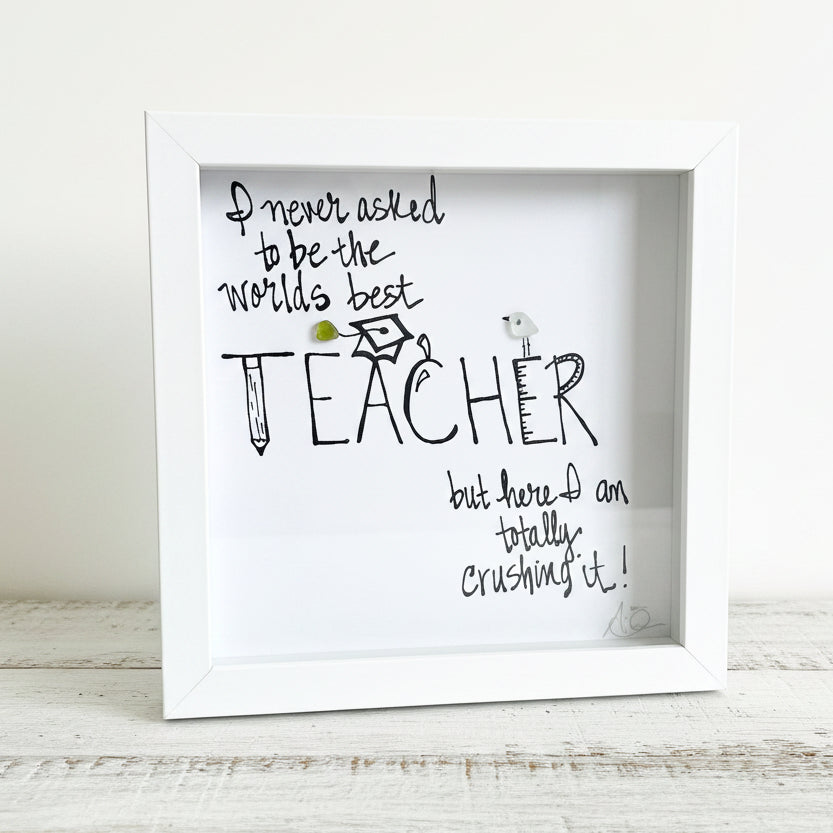 Sea Glass Art - Profession Themed - Teacher 5 - World’s Best... Crushing It - Housewares