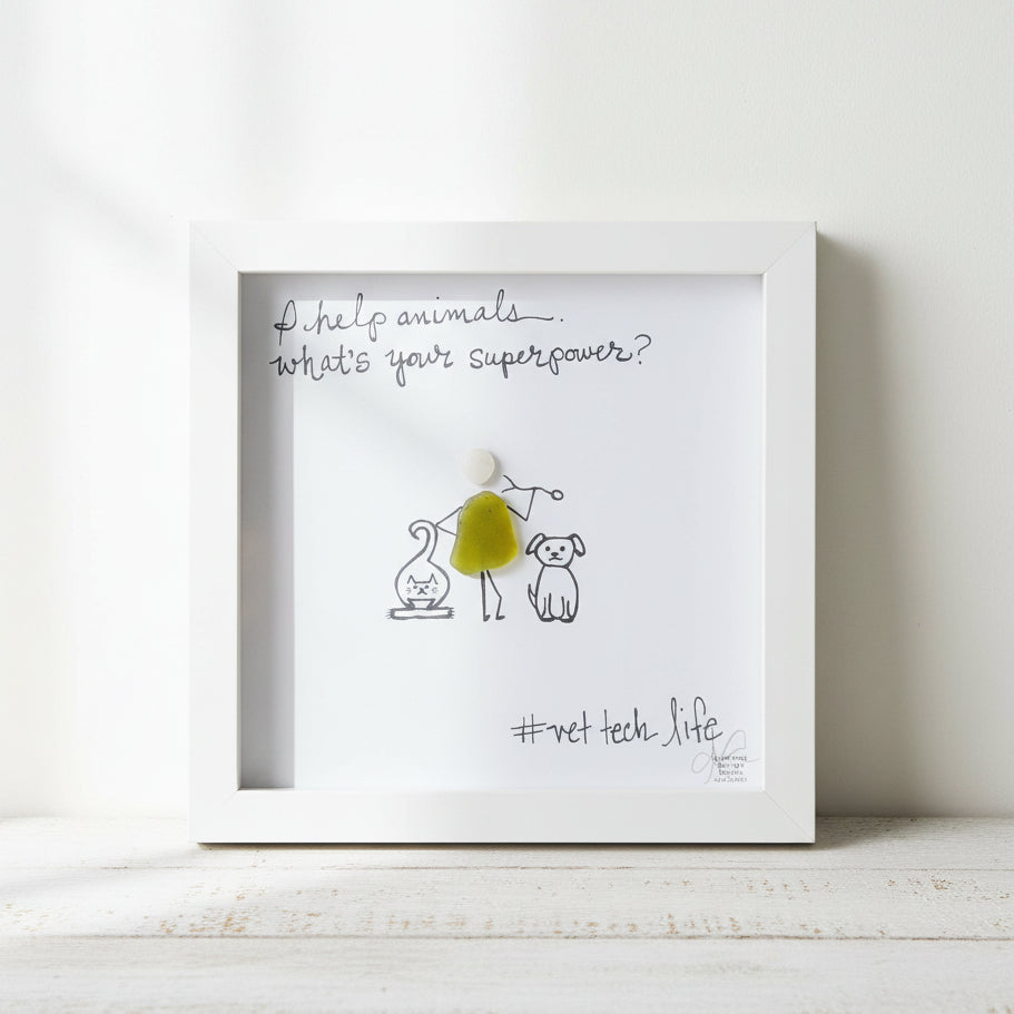 Sea Glass Art - Profession Themed - Vet Tech - Housewares