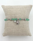 Sea Glass Stretch Bracelet - Charms / Silver / Aqua - Jewelry & Accessories