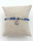 Sea Glass Stretch Bracelet - Charms / Silver / Peri - Jewelry & Accessories