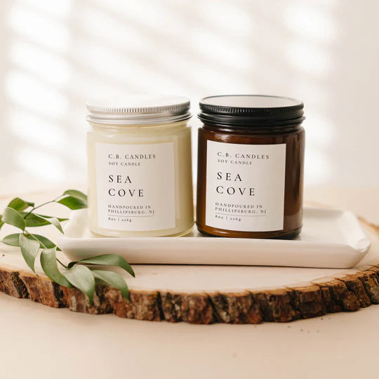 CB Candles - 8 oz Soy Candles, Clear Jar