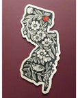 Small NJ Magnets - Floral with Heart - Books & Cards