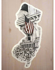 Small NJ Magnets - Porch with USA flag - Books & Cards