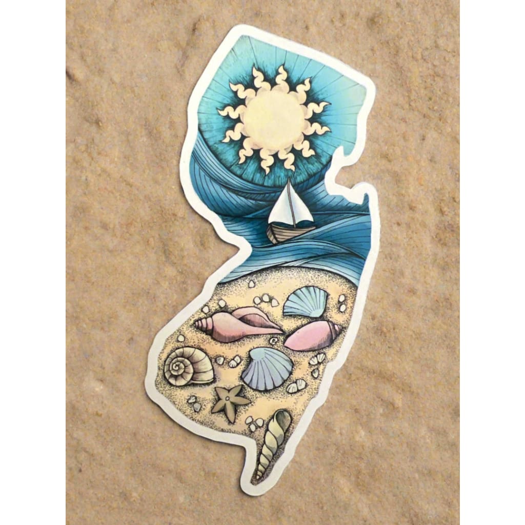 Small NJ Magnets - Sun & Shells - Books & Cards