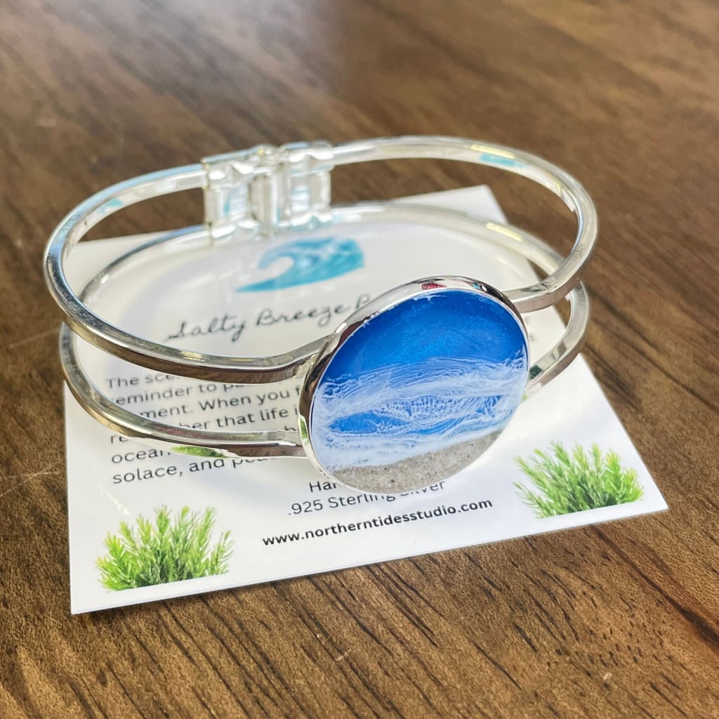 Sterling Silver Bangle Bracelet - Salty Breeze - Jewelry