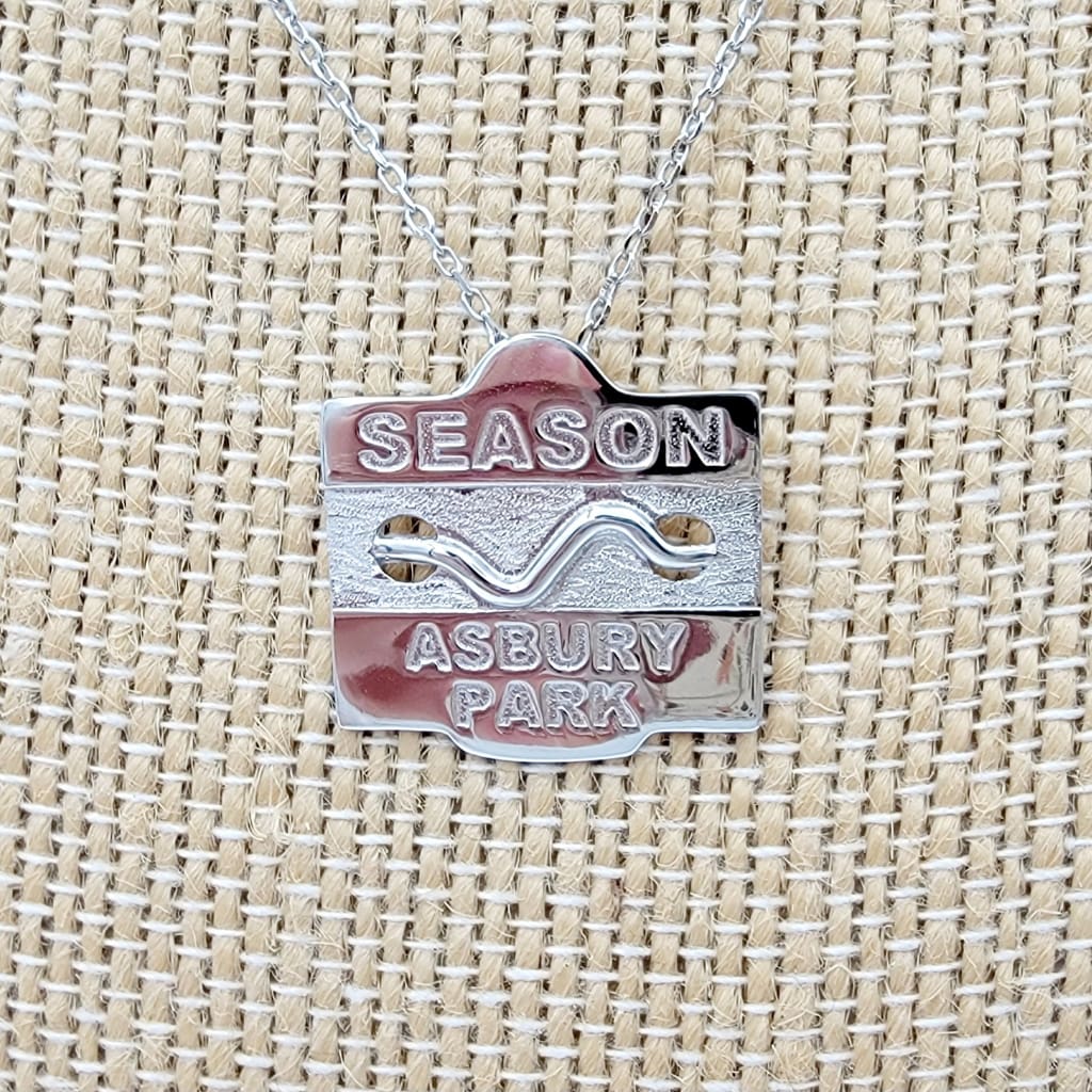 Sterling Silver Beach Badge Necklace - Asbury Park