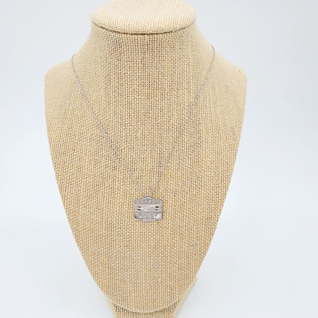 Sterling Silver Beach Badge Necklace