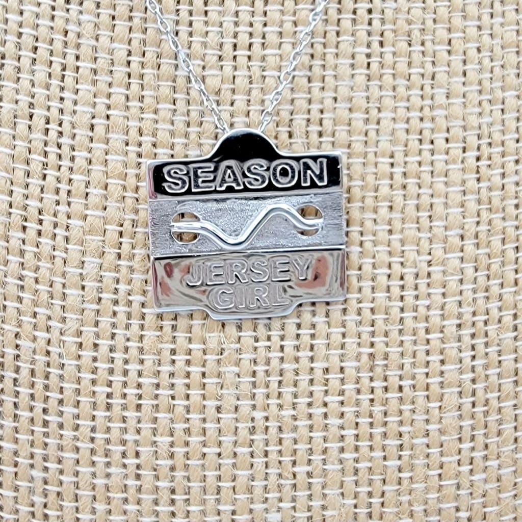Sterling Silver Beach Badge Necklace - Jersey Girl