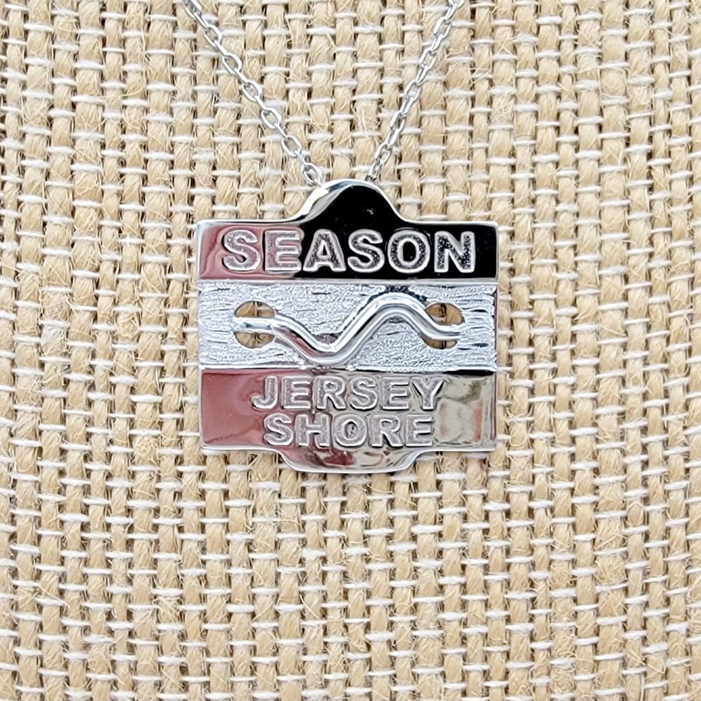 Sterling Silver Beach Badge Necklace - Jersey Shore