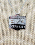 Sterling Silver Beach Badge Necklace - Ocean City