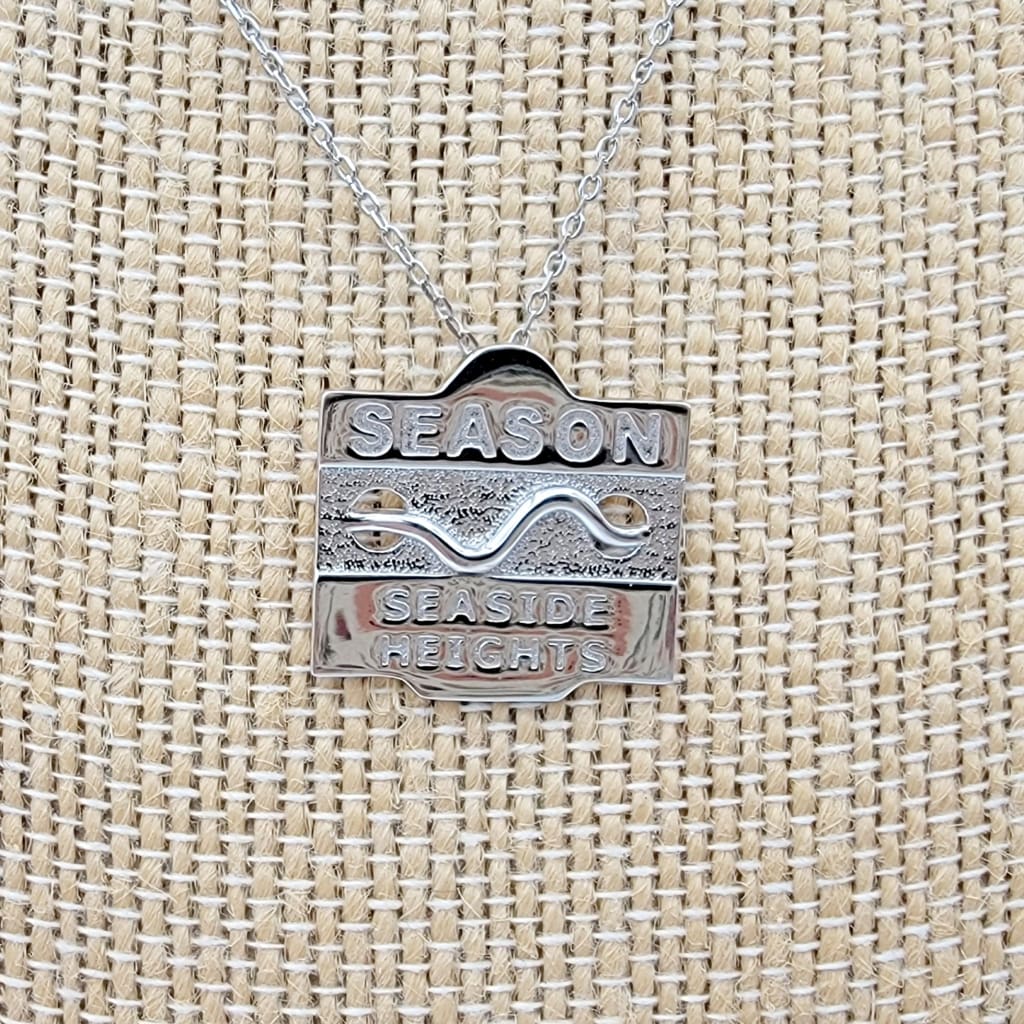 Sterling Silver Beach Badge Necklace - Seaside Heights