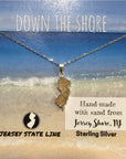 Sterling Silver Necklace with Jersey Shore Sand Charm - NJ Charm